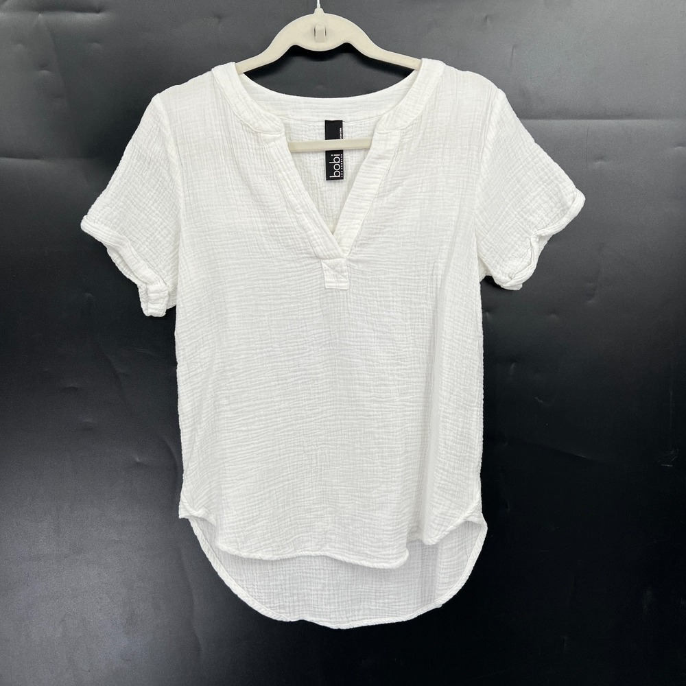 Bobi los angeles gauze cotton white top coastal grandma minimalist lightweight S